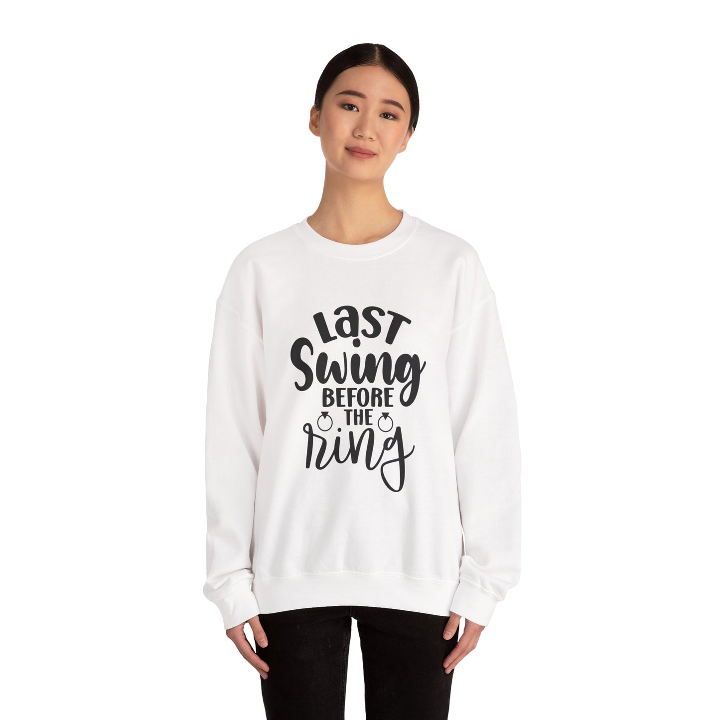 Last Swing Before the Ring Crewneck Sweatshirt | Funny Bachelorette Pullover | Swinger & ENM Friendly Bridal Apparel | Cozy Pre-Wedding Sweatshirt