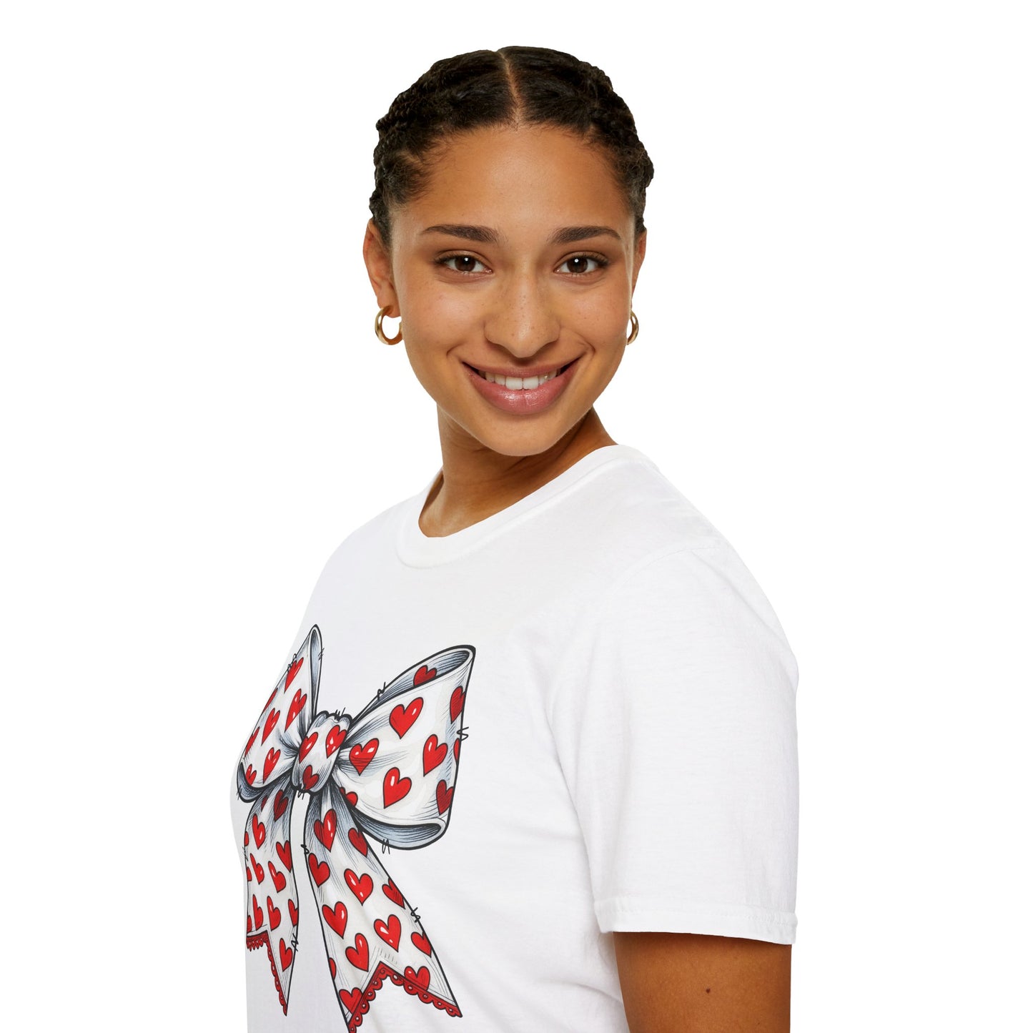 Valentine's Day Red Coquette Bow Shirt – Flirty Valentine Bow T-Shirt, Polyamory ENM Non-Monogamy Symbol Tee, Unisex Gildan 64000