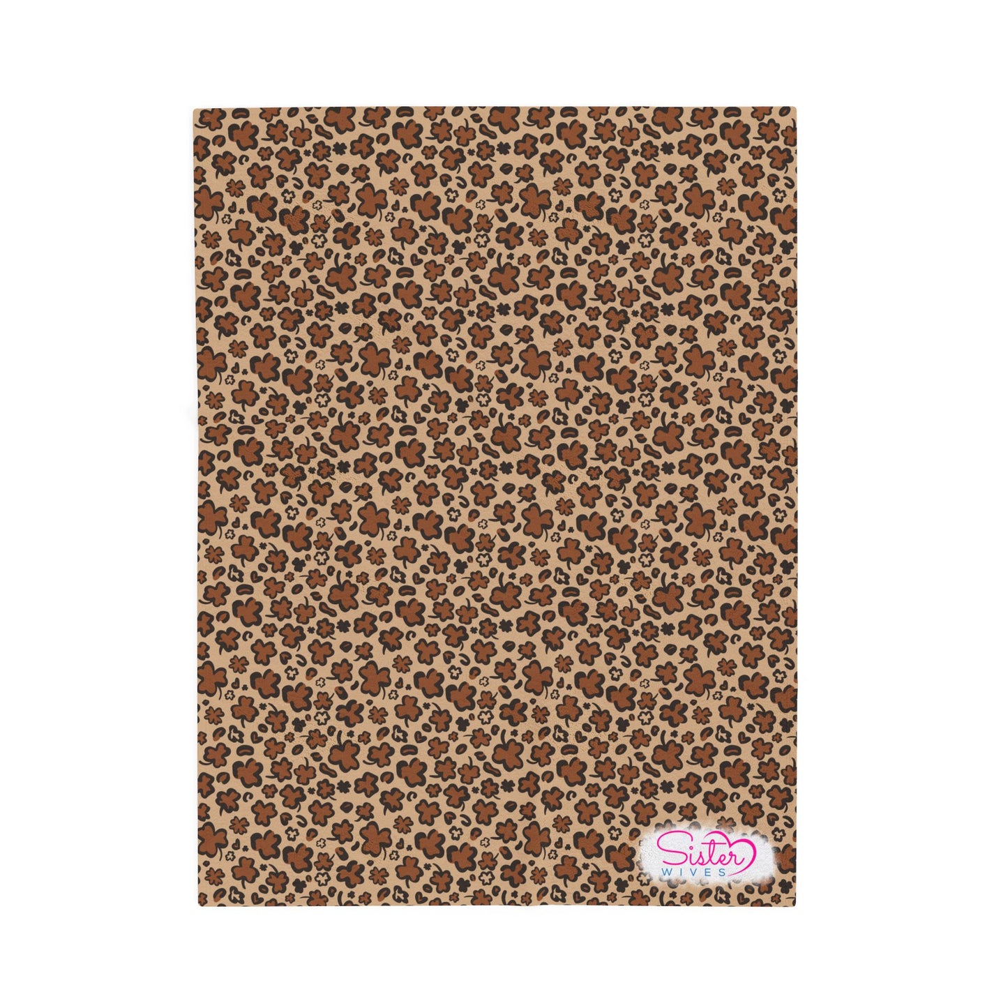 Leopard Print Shamrock Throw Blanket St. Patty’s Day Home Decor Polyamory Sisterwives ENM Friendly Home Decor | Swinger Lifestyle Cozy Blanket
