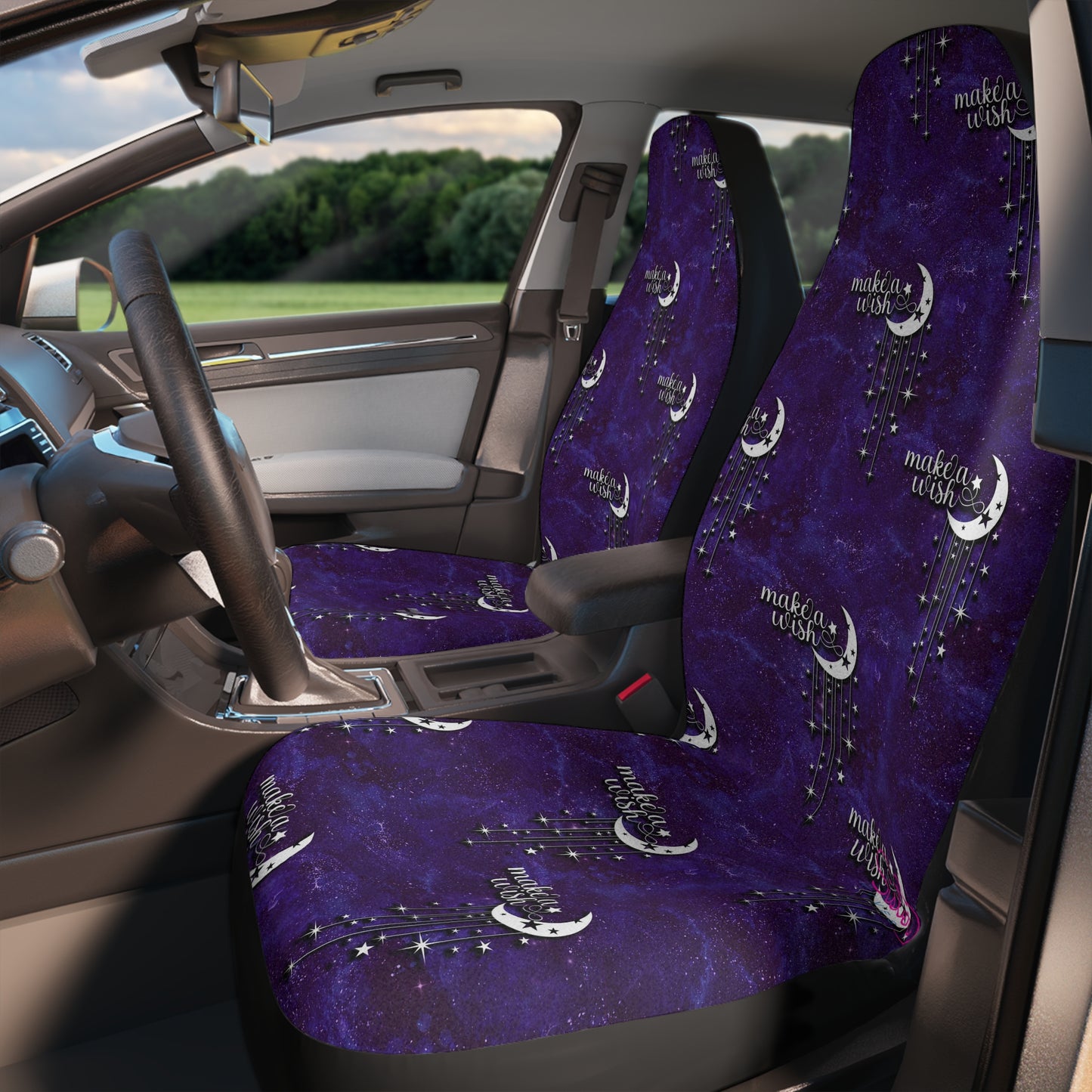 Celestial Polyamory Car Seat Covers – Astrology & Cosmic Interior Decor | ENM, Non-Monogamy & Pride-Friendly Auto Accessories