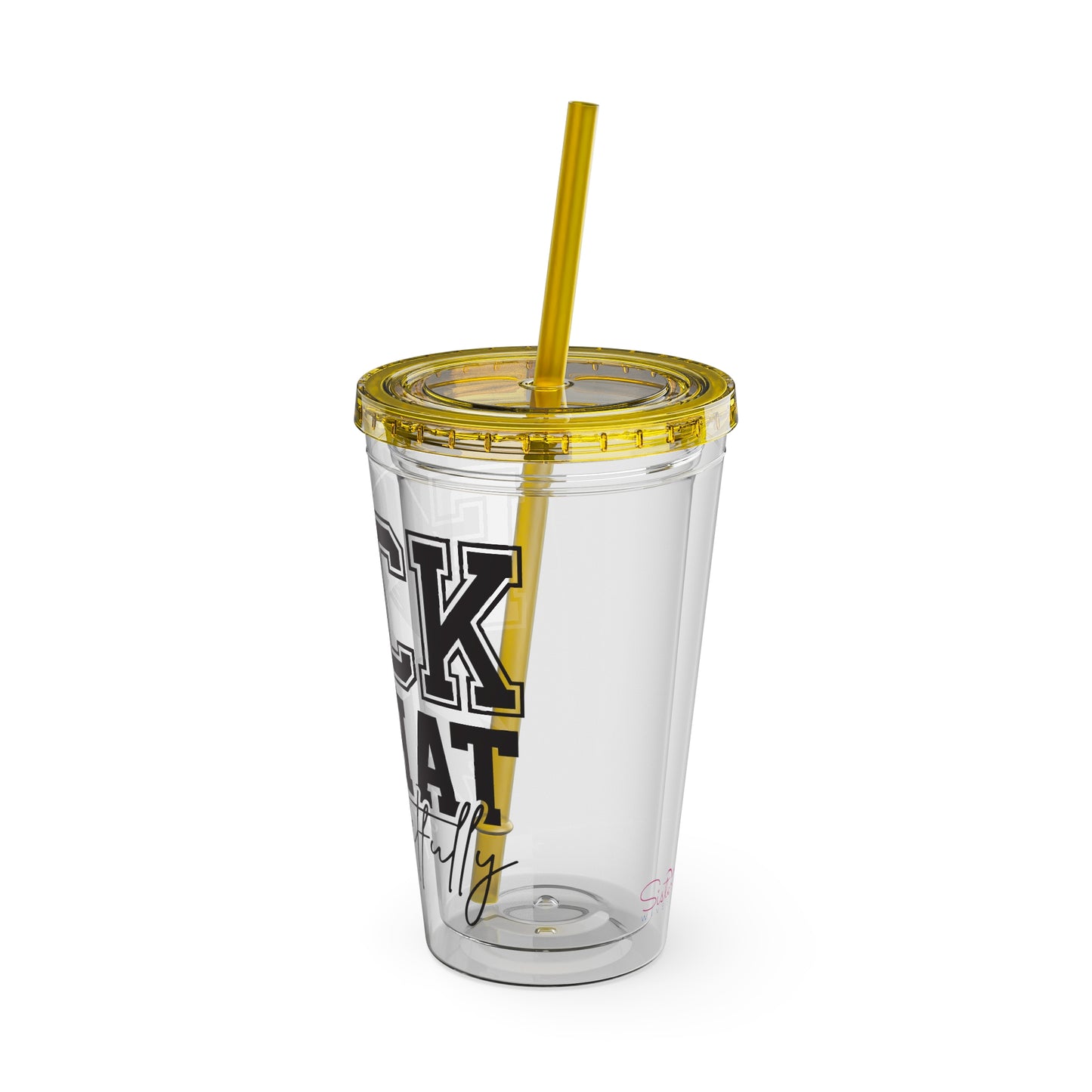 Fuck That, Respectfully” 16oz Sunsplash Tumbler | Funny Sarcastic Humor Cup | Sassy Attitude Drinkware | Bold Statement Travel Tumbler | Snarky Gift