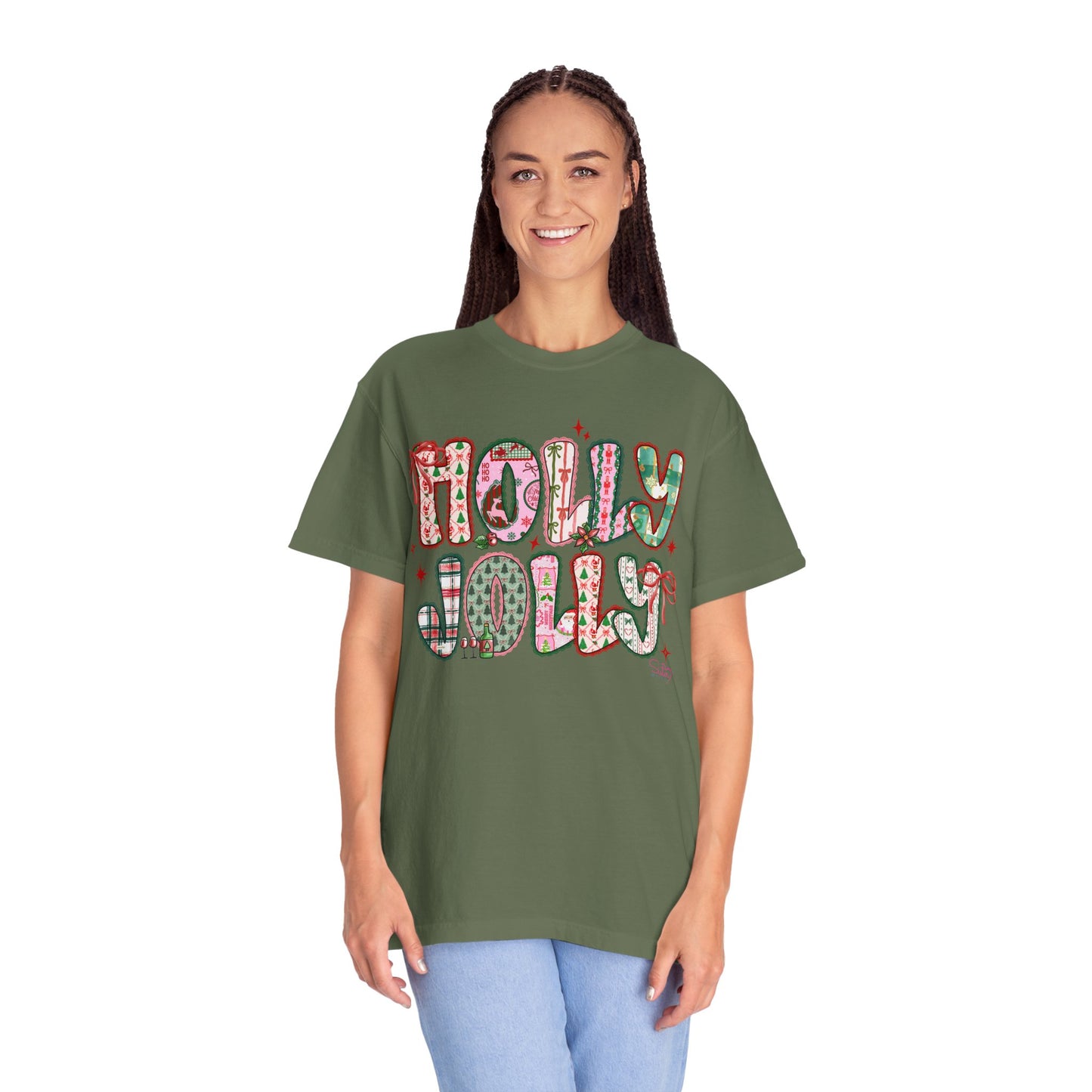 Holly Jolly Holiday Coquette T-Shirt, Unisex Festive Tee, Christmas Shirt, Cute Gift for Her, Holiday Party Wear
