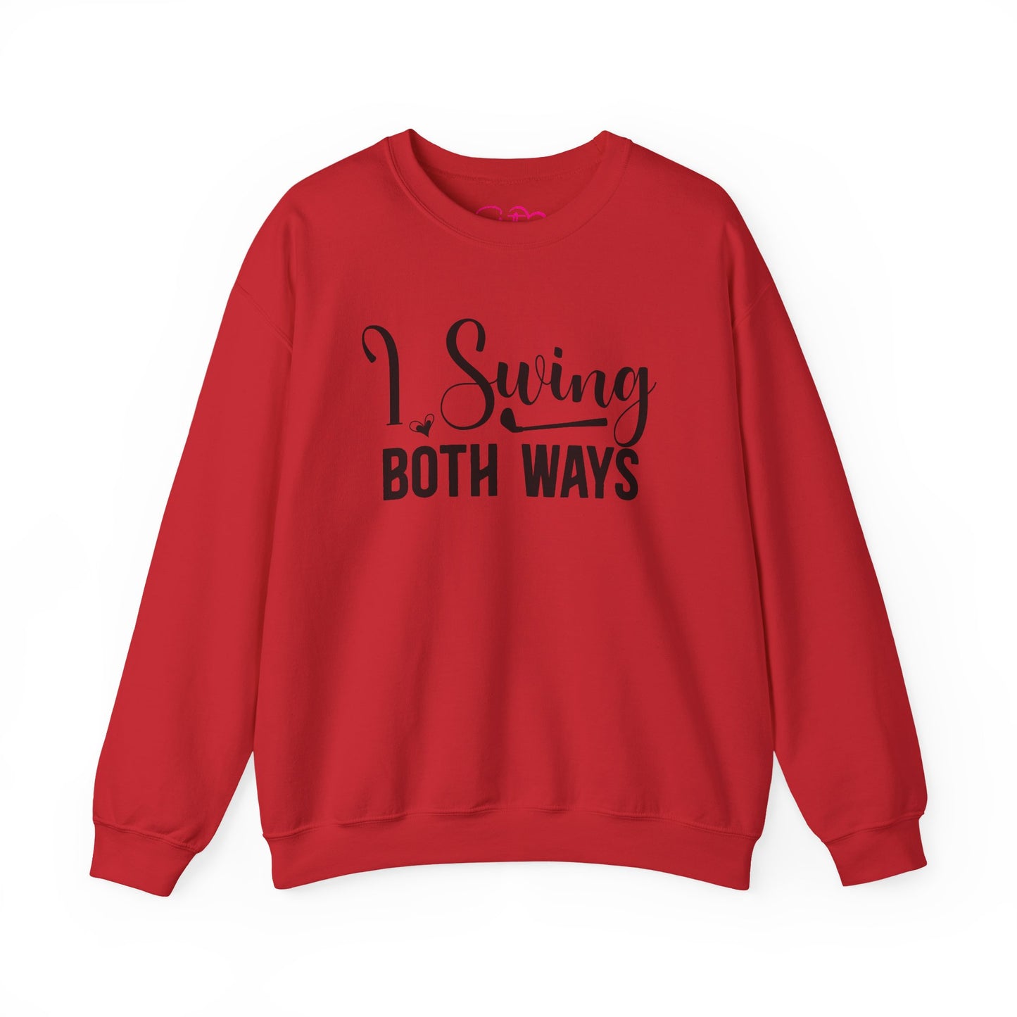 I Swing Both Ways Crewneck Sweatshirt | Bisexual & Swinger Humor Pullover | ENM Friendly Cozy Sweatshirt | Inclusive Relationship Apparel