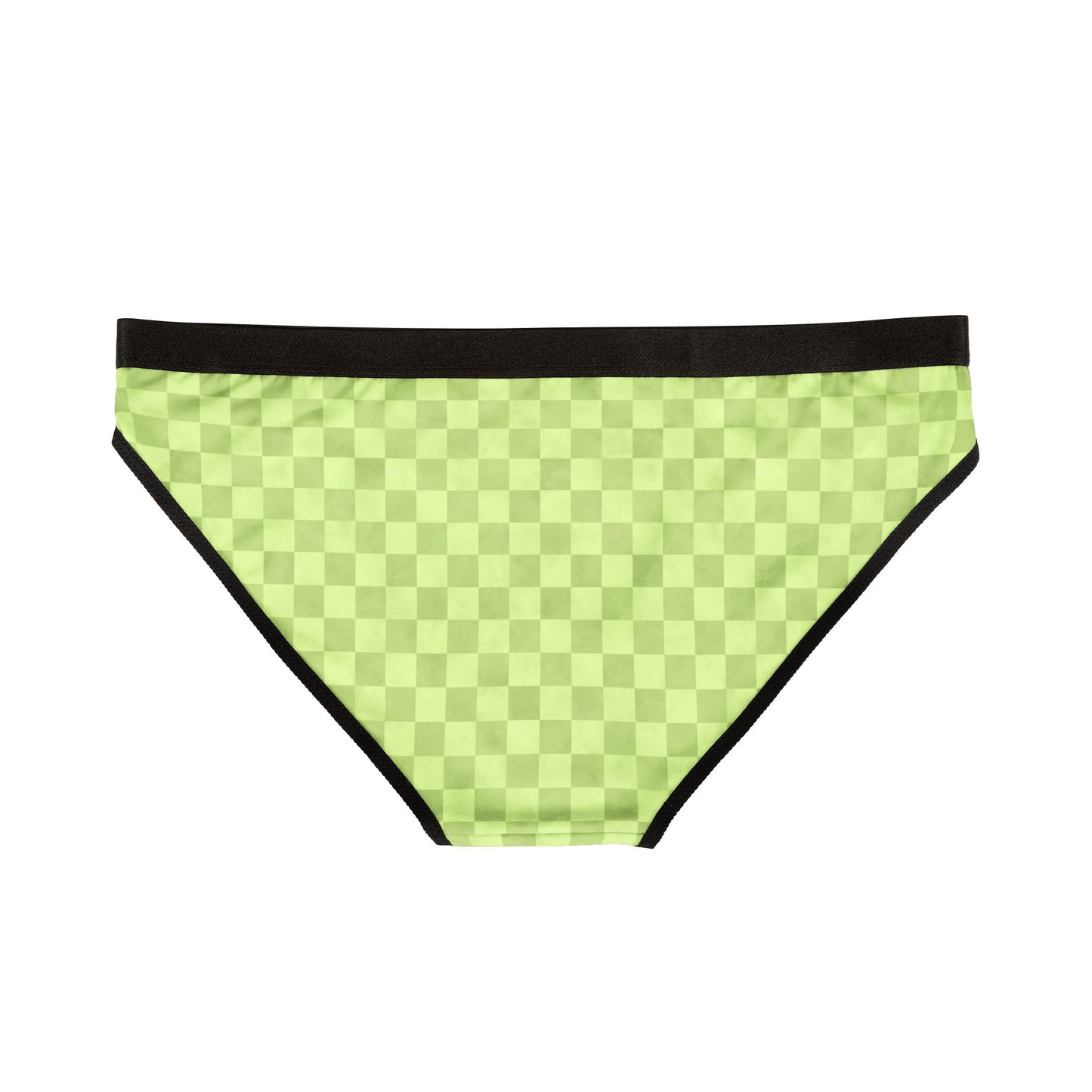 Green Checker Women’s Panties | Aesthetic Bikini Cut Underwear | ENM & Polyamory Friendly Lingerie | Soft Statement Intimates