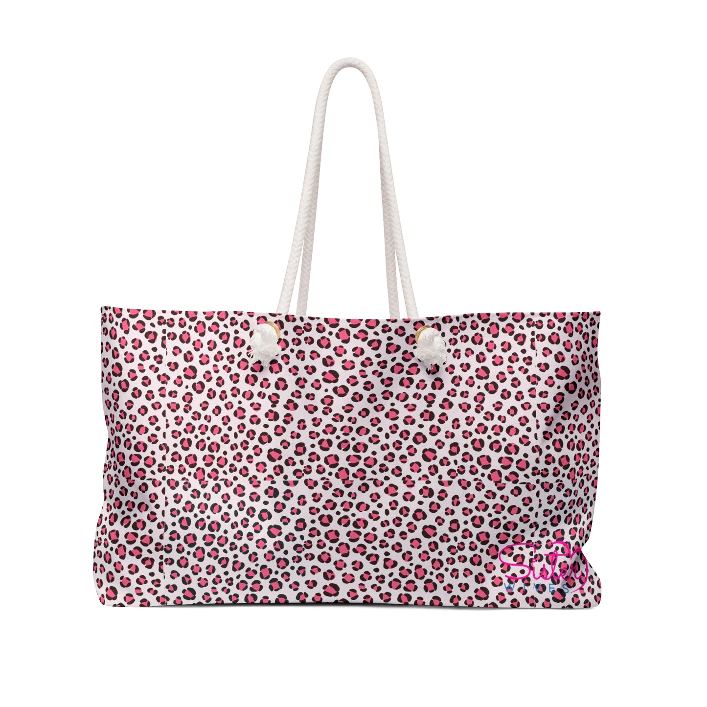 Valentine Weekender Bag Pink Hearts Cheetah Print Travel Tote | Love Pattern Overnight Bag | Cute Valentine Getaway Bag