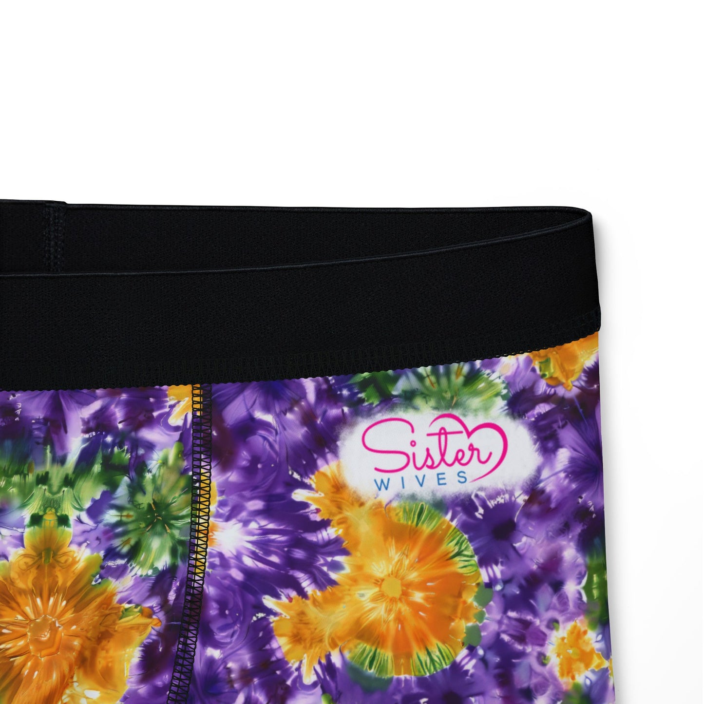 Mardi Gras Tie-Dye Men’s Boxer Briefs | Polyamory ENM Pride Underwear | Ethical Non-Monogamy Lifestyle Boxers | Colorful Festival-Inspired Men’s Underwear