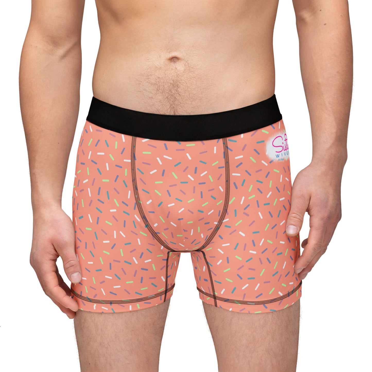 Pink Sprinkle Men’s Boxer Briefs | Polyamory-Friendly Underwear | ENM Men’s Loungewear | Aesthetic Stretch Boxer Briefs | Body-Positive Intimates
