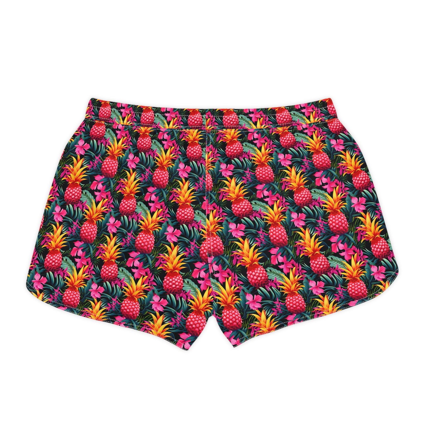 Pink Pineapple Sisterwives Floral Women's Casual Shorts, Summer Beachwear, Vacation Shorts, Cute Lounge Shorts, Pineapple Print Shorts
