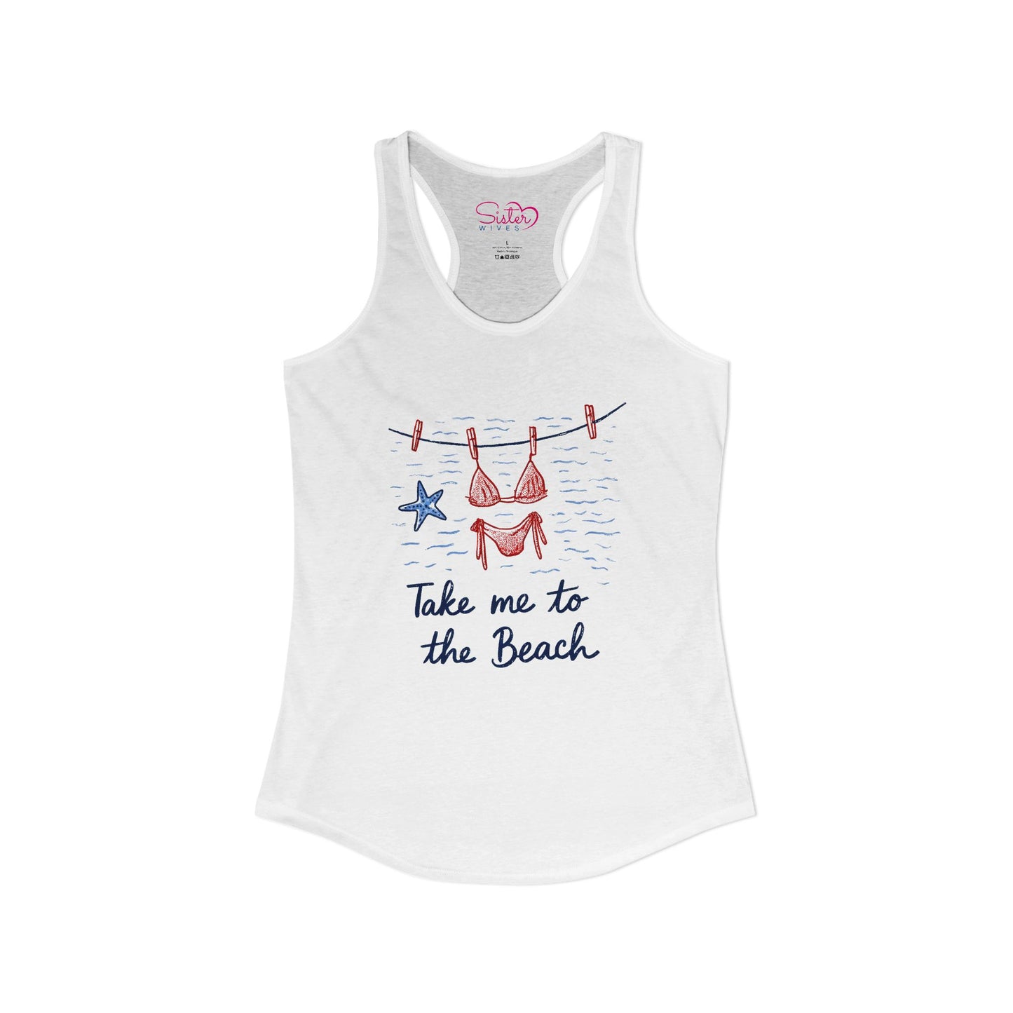 Take Me to the Beach Racerback Tank – Cute Summer Tank Top | Beach Lover Shirt | Vacation Graphic Tank