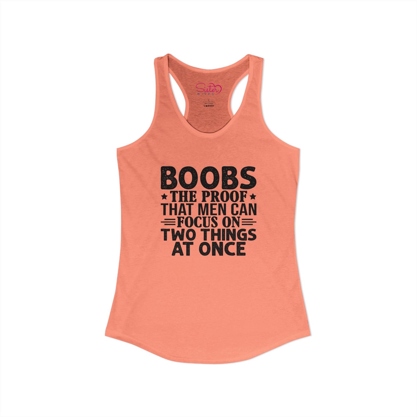 Funny Boobs Racerback Tank | Cheeky Humor Tank Top | Women’s Sarcastic Summer Shirt | Bold Statement Apparel