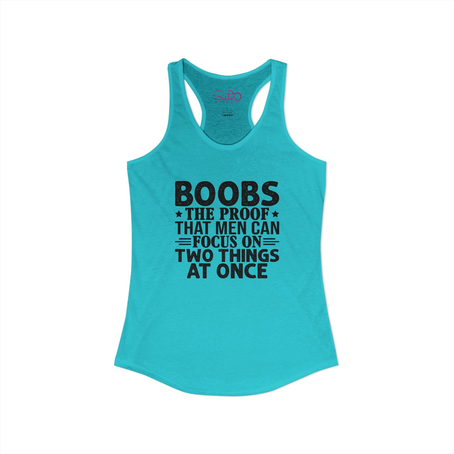 Funny Boobs Racerback Tank | Cheeky Humor Tank Top | Women’s Sarcastic Summer Shirt | Bold Statement Apparel
