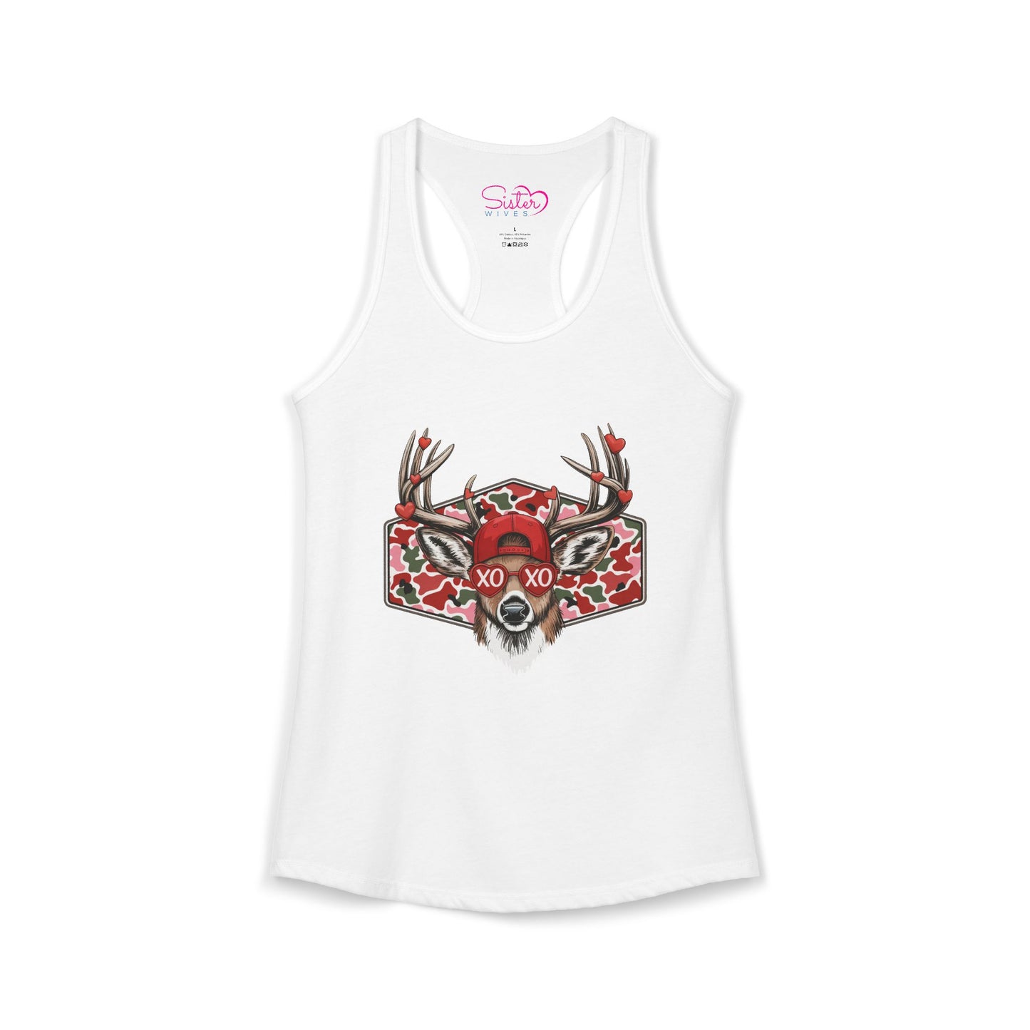 XO Deer Skull Racerback Tank – Dark Romance Woodland Tank Top | Gothic Valentine Aesthetic | Poly & ENM Friendly Apparel