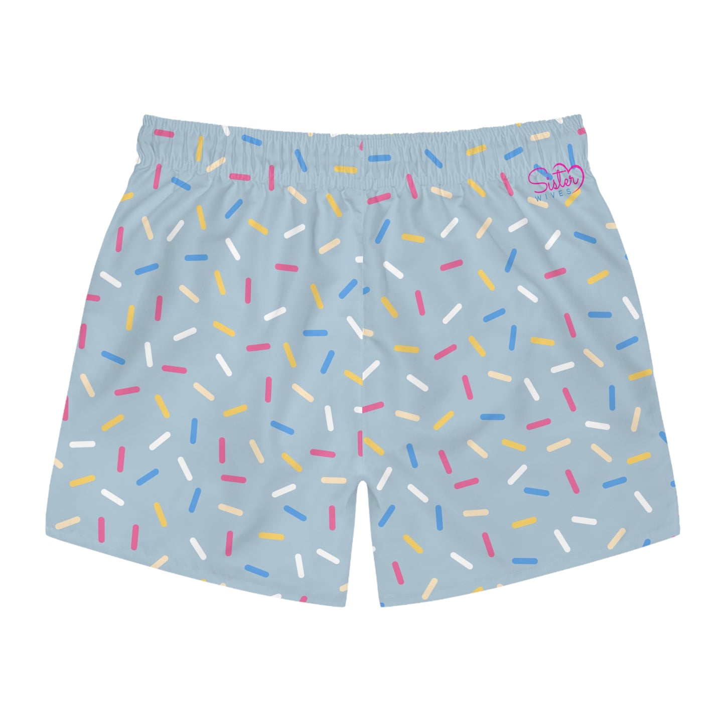 Men’s Rainbow Sprinkle Swim Trunks – Pastel Confetti Summer Swim Shorts, Fun Pool & Beach Board Shorts, Fast-Dry AOP Trunks