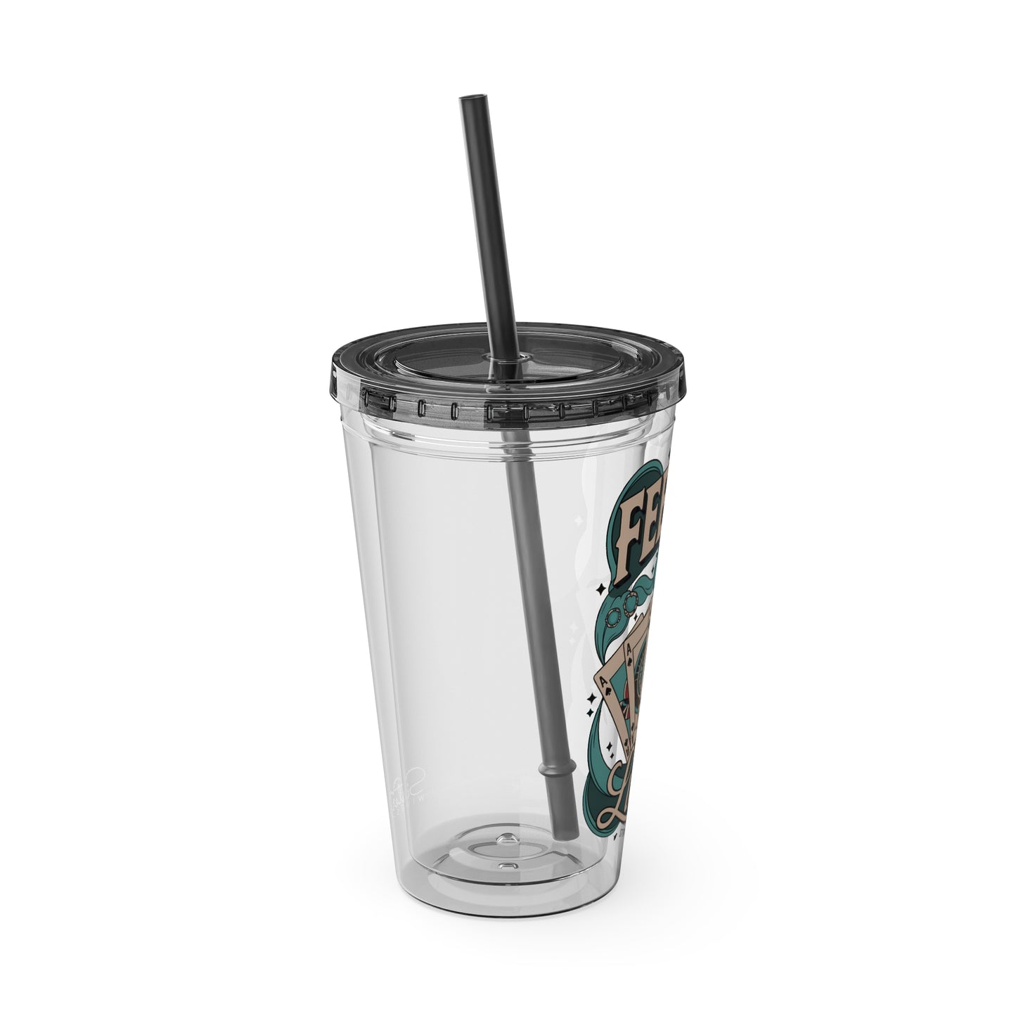 Feeling Lucky? Swinger Lifestyle 16oz Sunsplash Tumbler | Polyamory Pride Cup | ENM Drinkware | Ethical Non-Monogamy Gift | Open Relationship Aesthetic | Lifestyle Party Travel Cup