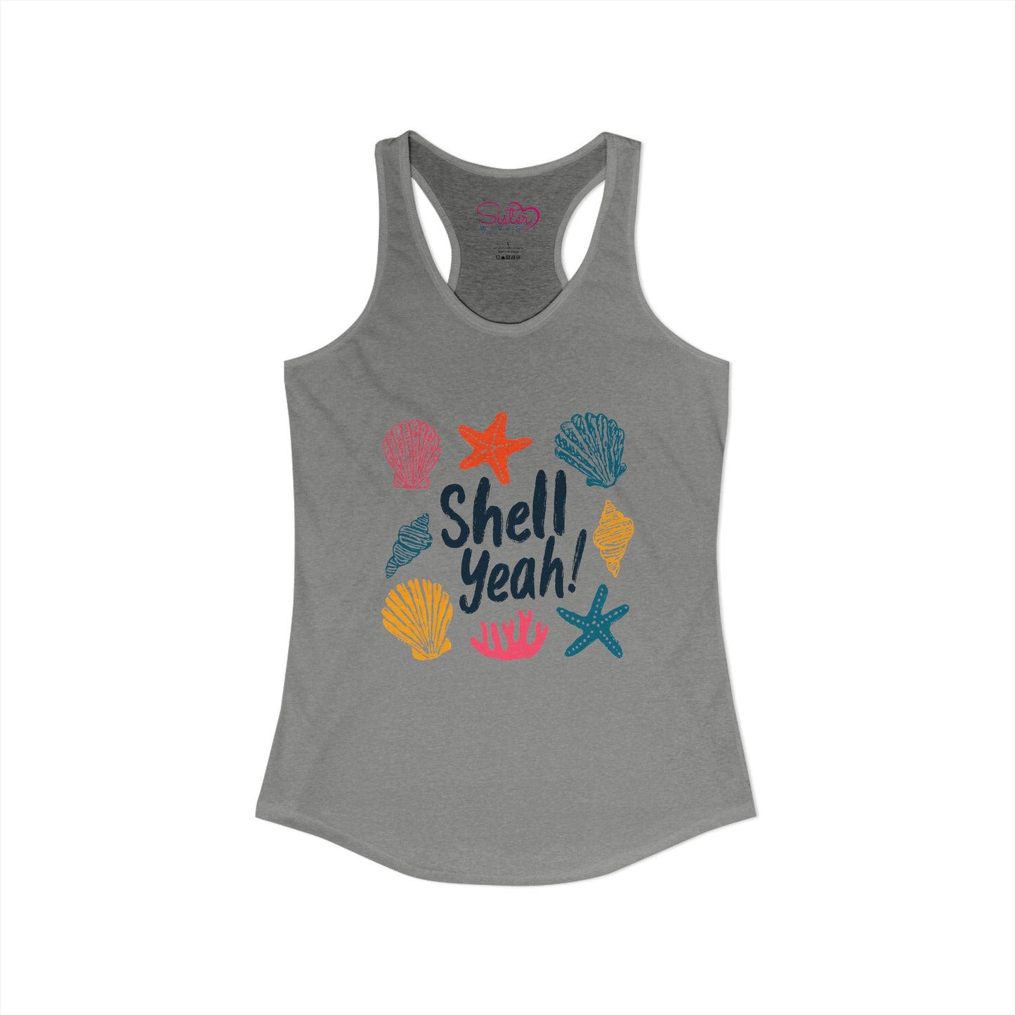 Shell Yeah Racerback Tank – Cute Beach Tank Top | Coastal Summer Shirt | Funny Ocean Graphic Tank
