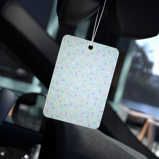 Pastel Sprinkle Car Air Freshener – Cute Confetti Aesthetic Hanging Diffuser | Pine, New Car & Black Ice Scents