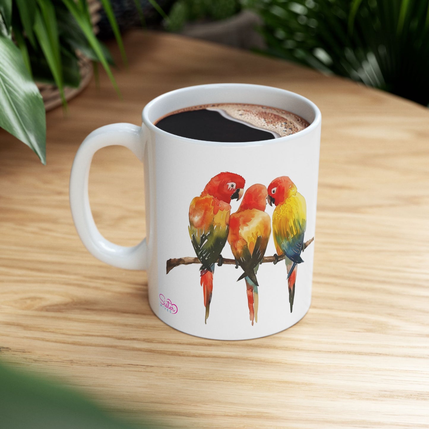 Three Birds Mug | Polyamory & Sisterwives Symbol Mug | Chosen Family Coffee Cup | Ethical Non-Monogamy Gift | Cozy Ceramic Mug