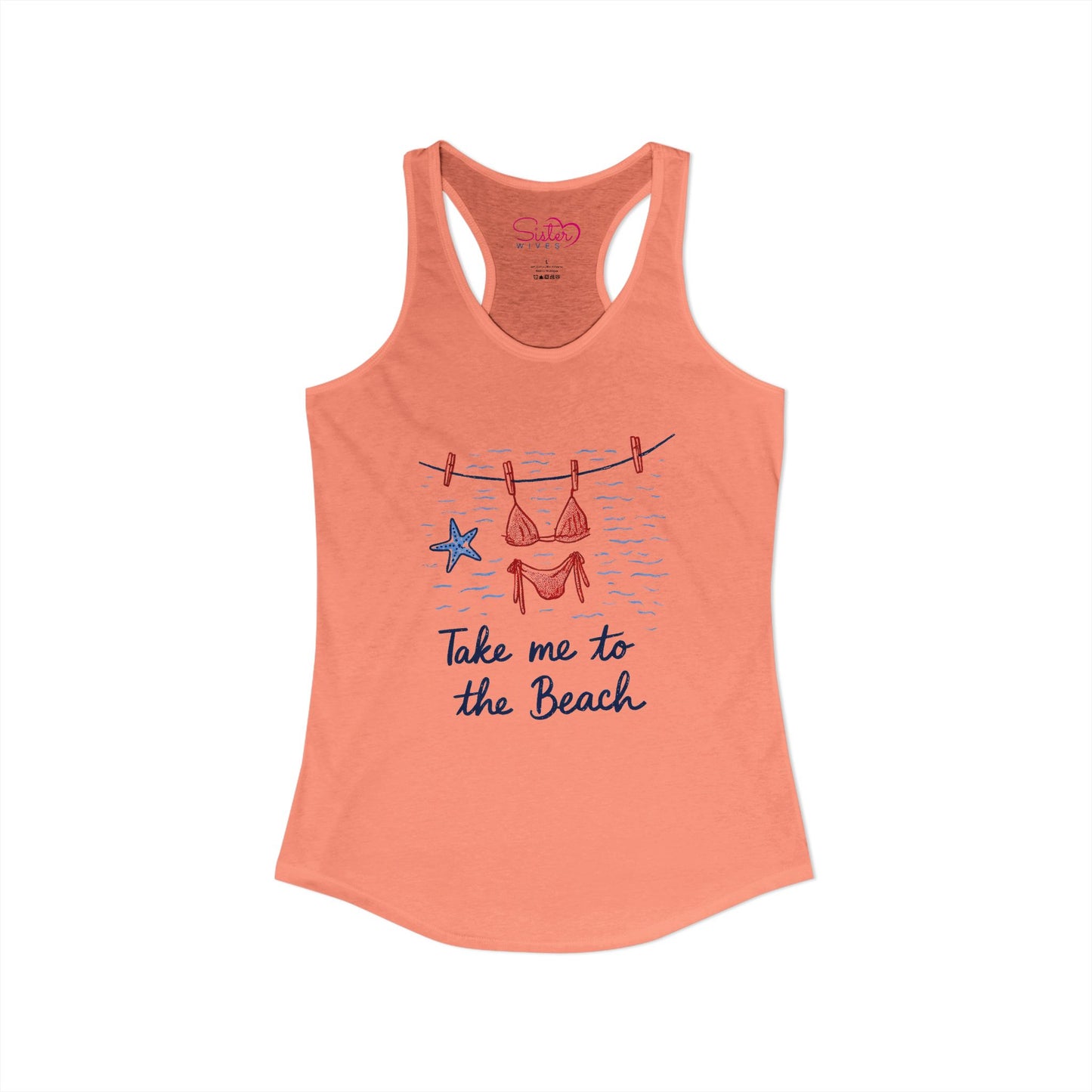 Take Me to the Beach Racerback Tank – Cute Summer Tank Top | Beach Lover Shirt | Vacation Graphic Tank