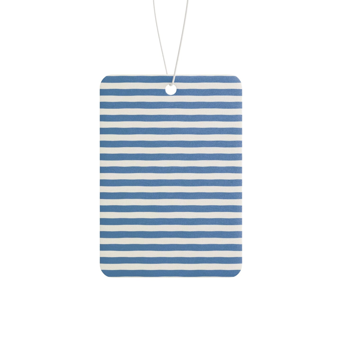 Blue Stripe Car Air Freshener – Coastal Minimalist Aesthetic Hanging Diffuser | Pine, New Car & Black Ice Scents