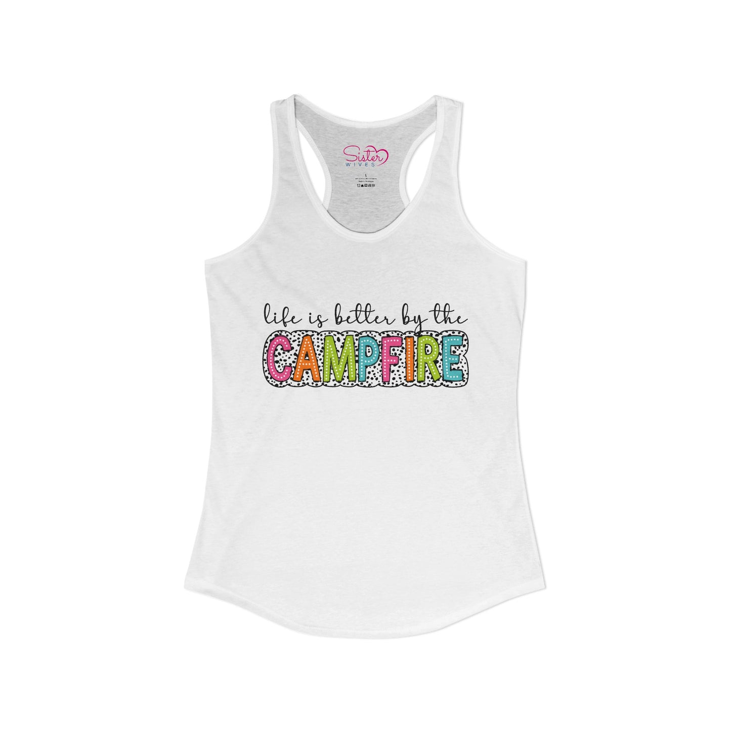 Campfire Racerback Tank | Cozy Outdoorsy Summer Tank Top | Chosen Family Camping Shirt | Inclusive Lifestyle Apparel