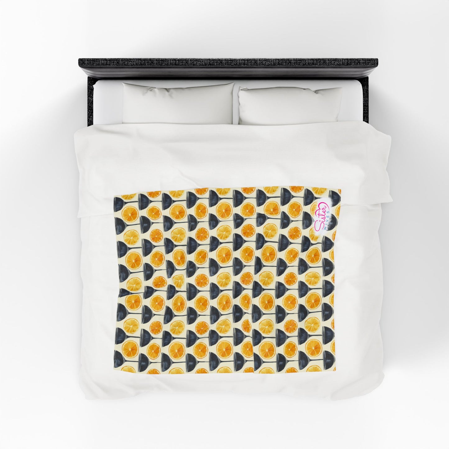 Lemon Martini Throw Blanket | Citrus Cocktail Cozy Blanket | Retro Kitchen & Bar Decor | Polyamory & ENM Friendly Home Decor | Swinger Lifestyle Cozy Blanket | Minimalist Blush Stripe Throw