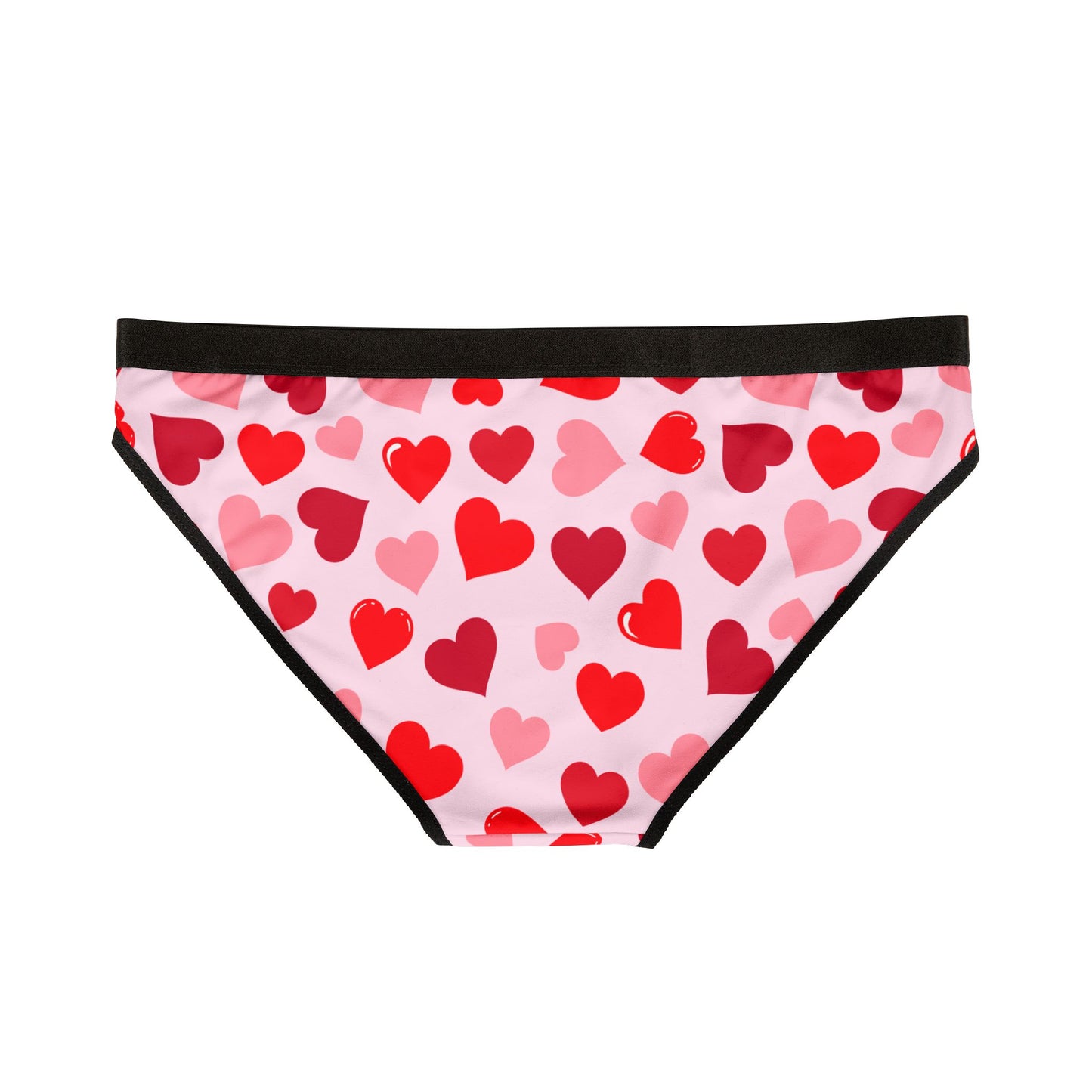 Pink Women’s Valentine’s Heart Print Underwear – Polyamory & Swinger Friendly Panties, ENM Pride Lingerie, Matching Couples & Sets Available