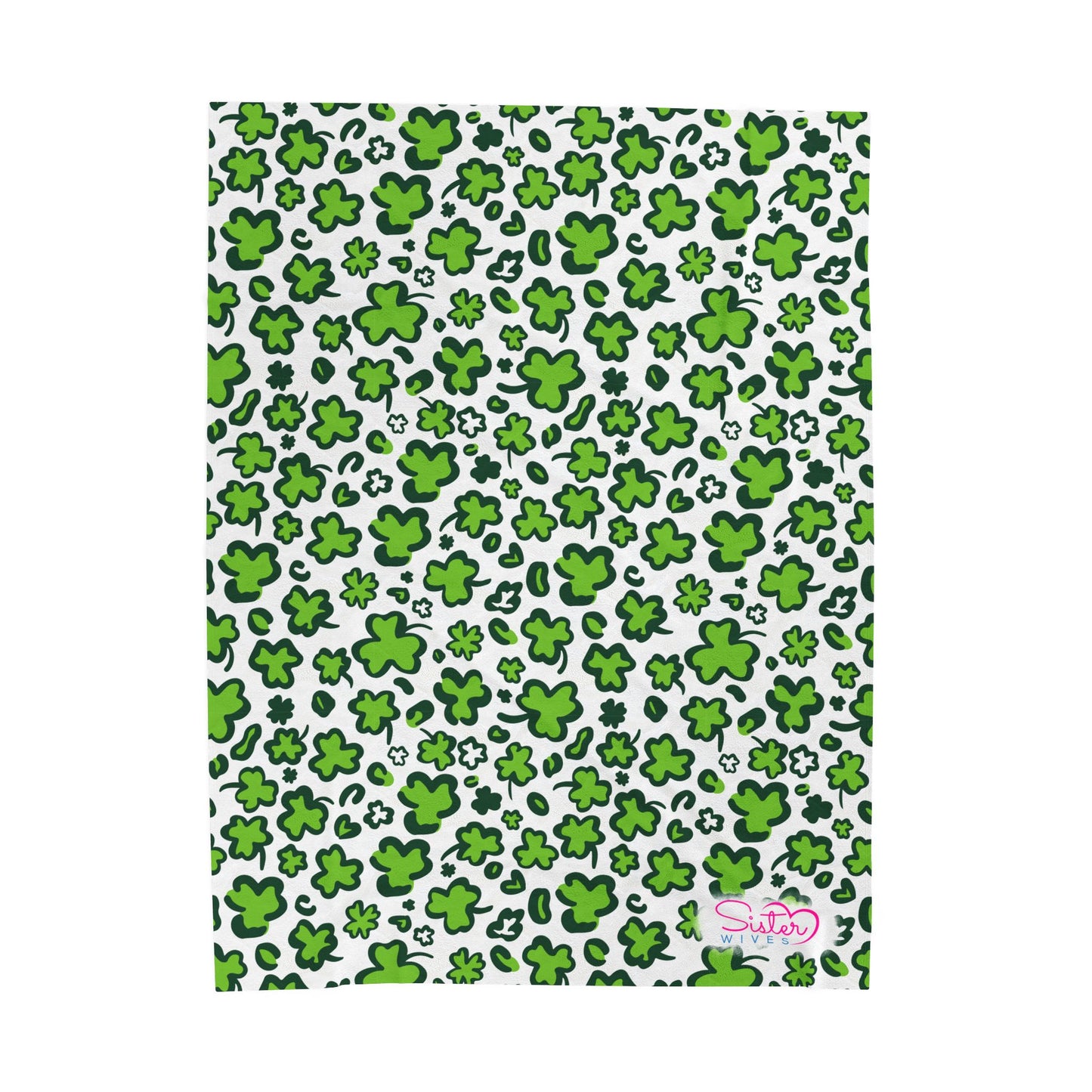 Leopard Print Shamrock Throw Blanket St. Patty’s Day Home Decor Polyamory Sisterwives ENM Friendly Home Decor | Swinger Lifestyle Cozy Blanket