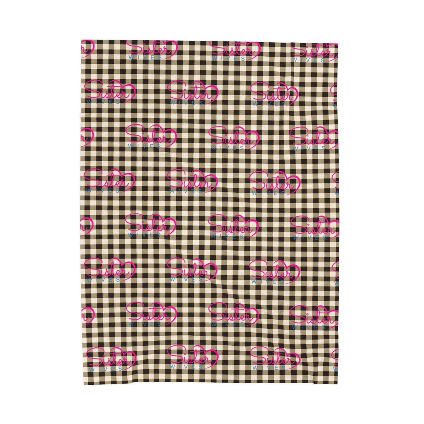 Sister Wives Black & White Checkered Velveteen Plush Blanket