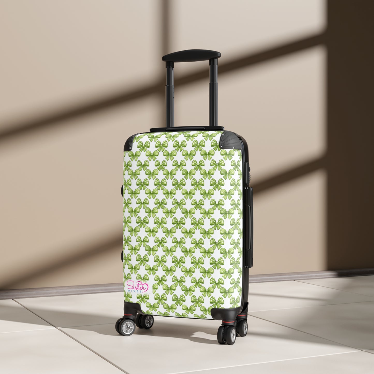 Coquette Green Bows Sisterwives Suitcase - Luggage, Travel Gear, Vacation Essential, Summer Adventure Bag, Stylish Travel Accessory