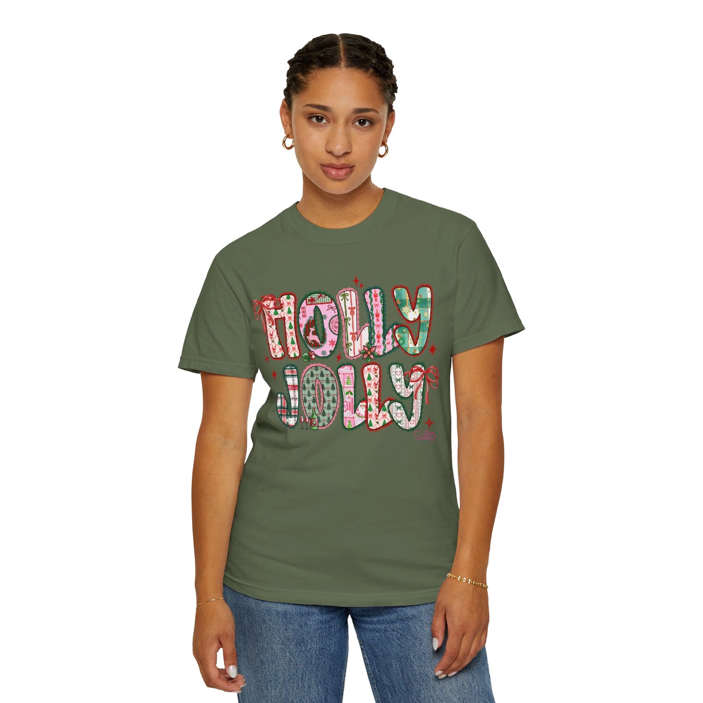 Holly Jolly Holiday Coquette T-Shirt, Unisex Festive Tee, Christmas Shirt, Cute Gift for Her, Holiday Party Wear