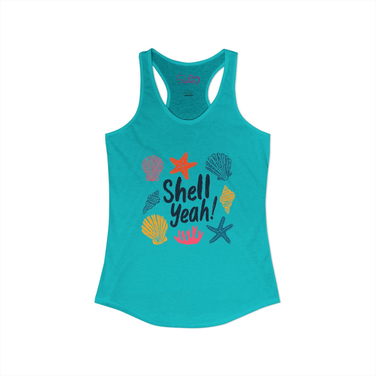 Shell Yeah Racerback Tank – Cute Beach Tank Top | Coastal Summer Shirt | Funny Ocean Graphic Tank