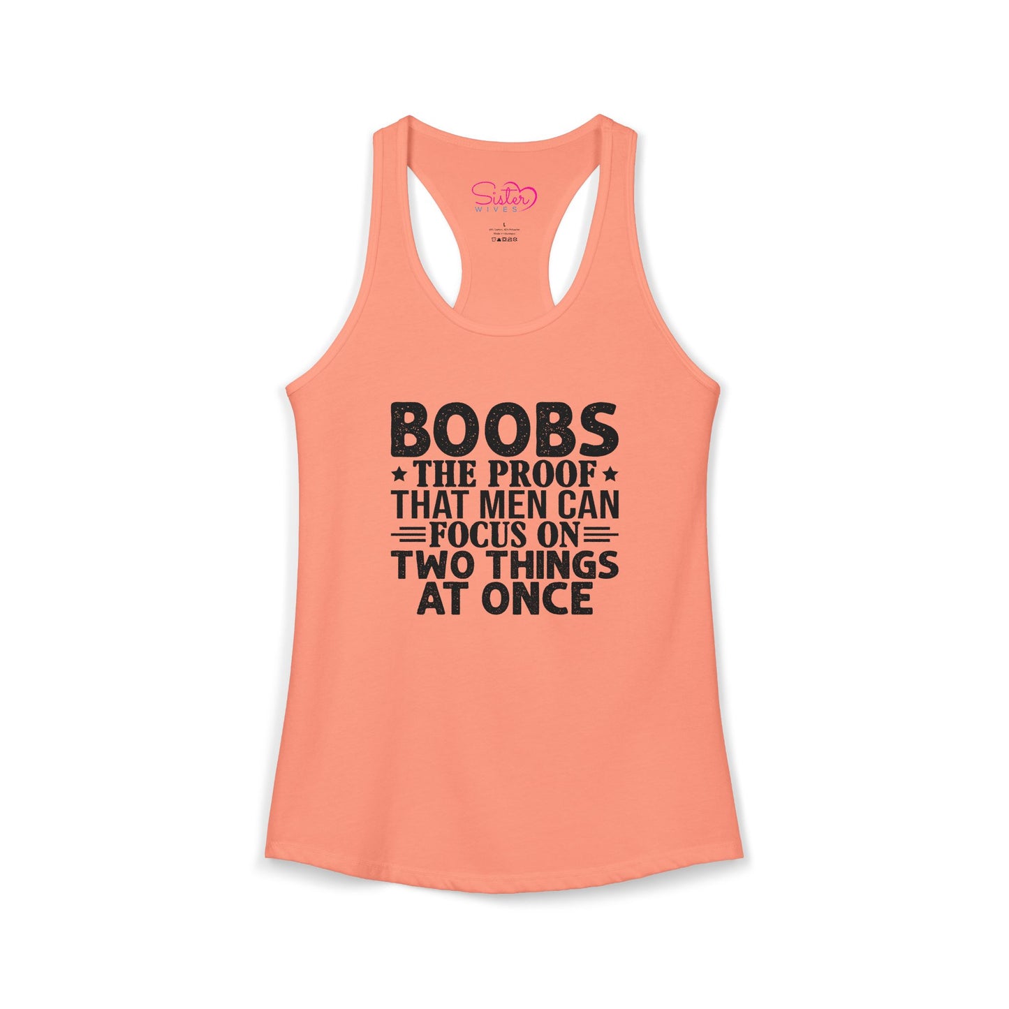 Funny Boobs Racerback Tank | Cheeky Humor Tank Top | Women’s Sarcastic Summer Shirt | Bold Statement Apparel