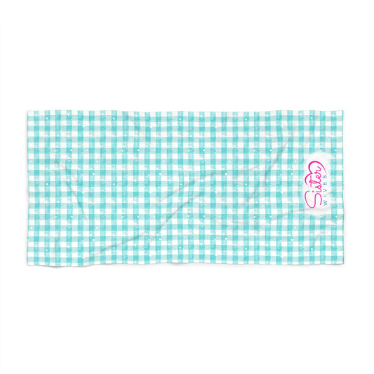 Sister Wives Light Blue Gingham Beach Towel