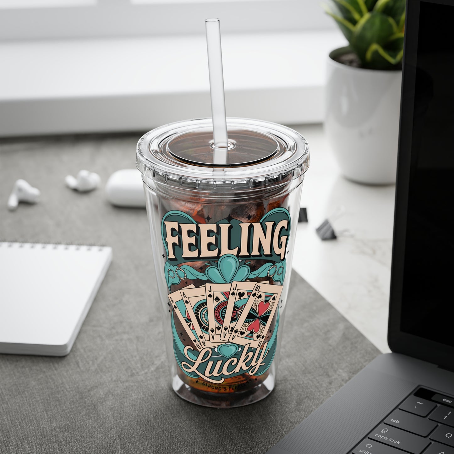 Feeling Lucky? Swinger Lifestyle 16oz Sunsplash Tumbler | Polyamory Pride Cup | ENM Drinkware | Ethical Non-Monogamy Gift | Open Relationship Aesthetic | Lifestyle Party Travel Cup