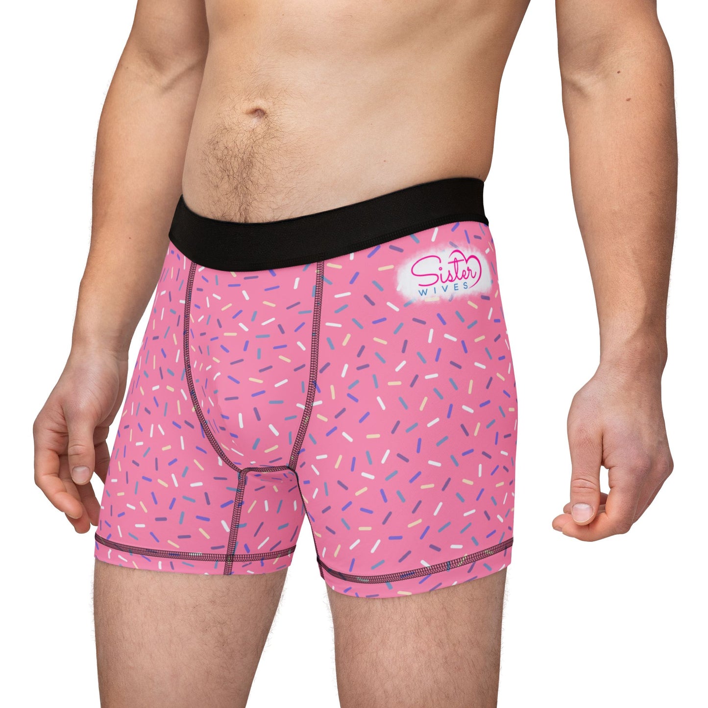 Pink Sprinkle Men’s Boxer Briefs | Polyamory-Friendly Underwear | ENM Men’s Loungewear | Aesthetic Stretch Boxer Briefs | Body-Positive Intimates