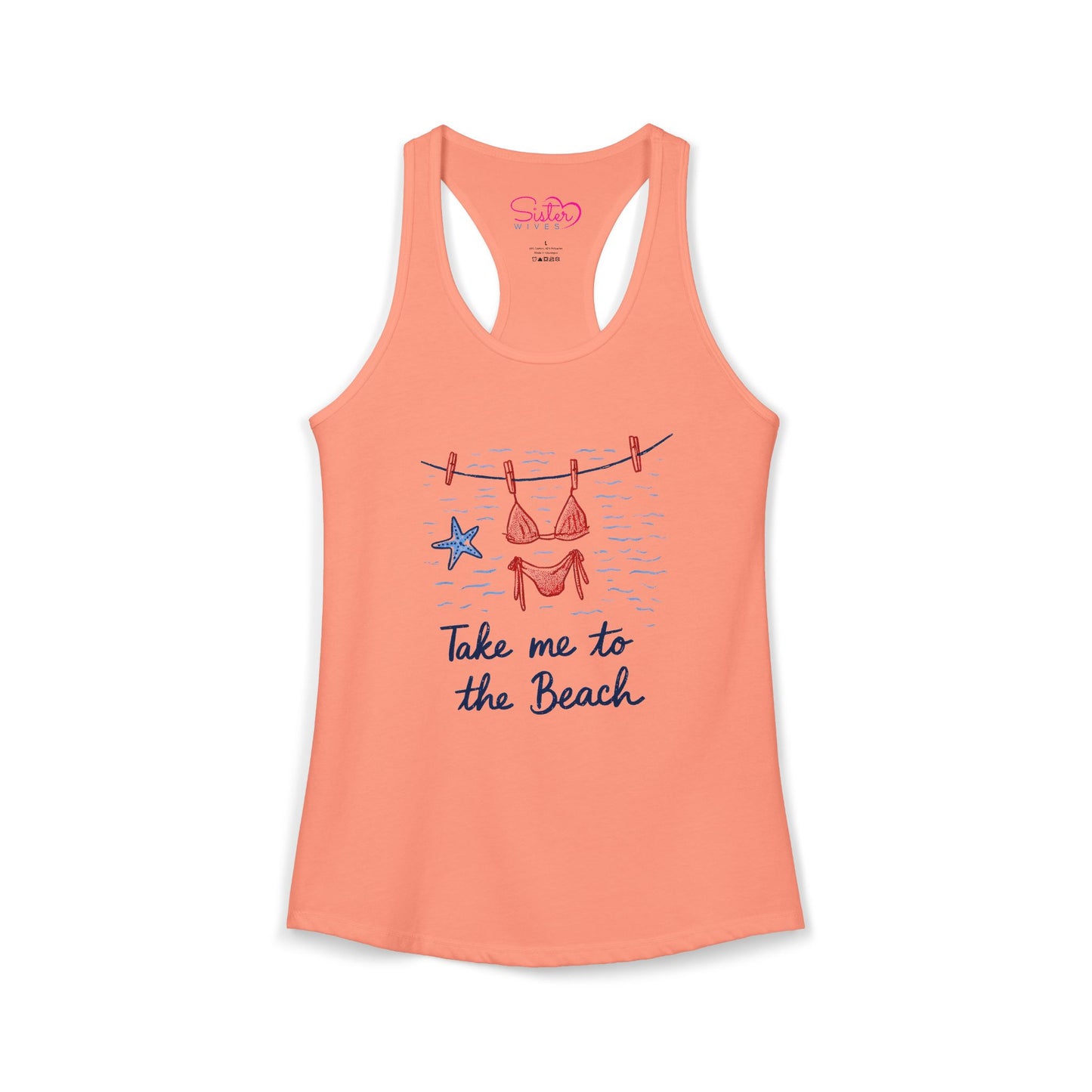 Take Me to the Beach Racerback Tank – Cute Summer Tank Top | Beach Lover Shirt | Vacation Graphic Tank