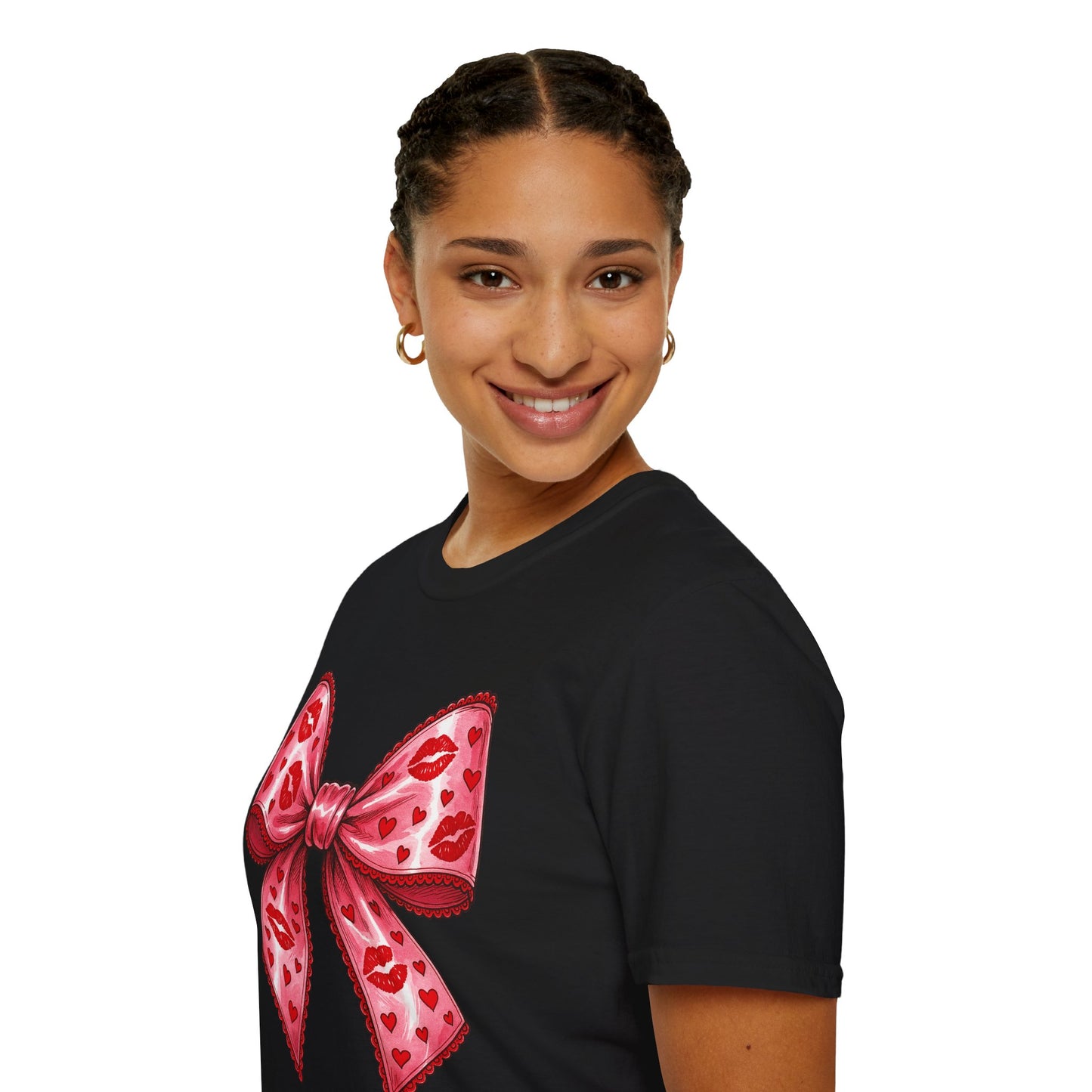 Red Coquette Bow Shirt – Flirty Valentine Bow T-Shirt, Polyamory ENM Non-Monogamy Symbol Tee, Unisex Gildan 64000