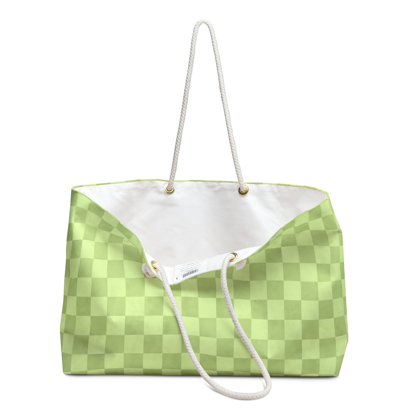 Green Checker Weekender Bag | Cozy Travel Tote | ENM & Polyamory Friendly Overnight Bag | Chosen Family Aesthetic Carryall