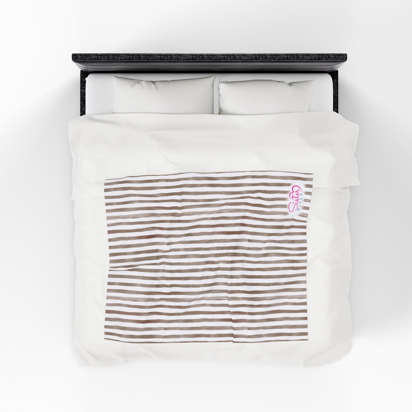 Soft Stripe Throw Blanket – Polyamory Sisterwives ENM Friendly Home Decor | Swinger Lifestyle Cozy Blanket | Minimalist Blush Stripe Throw