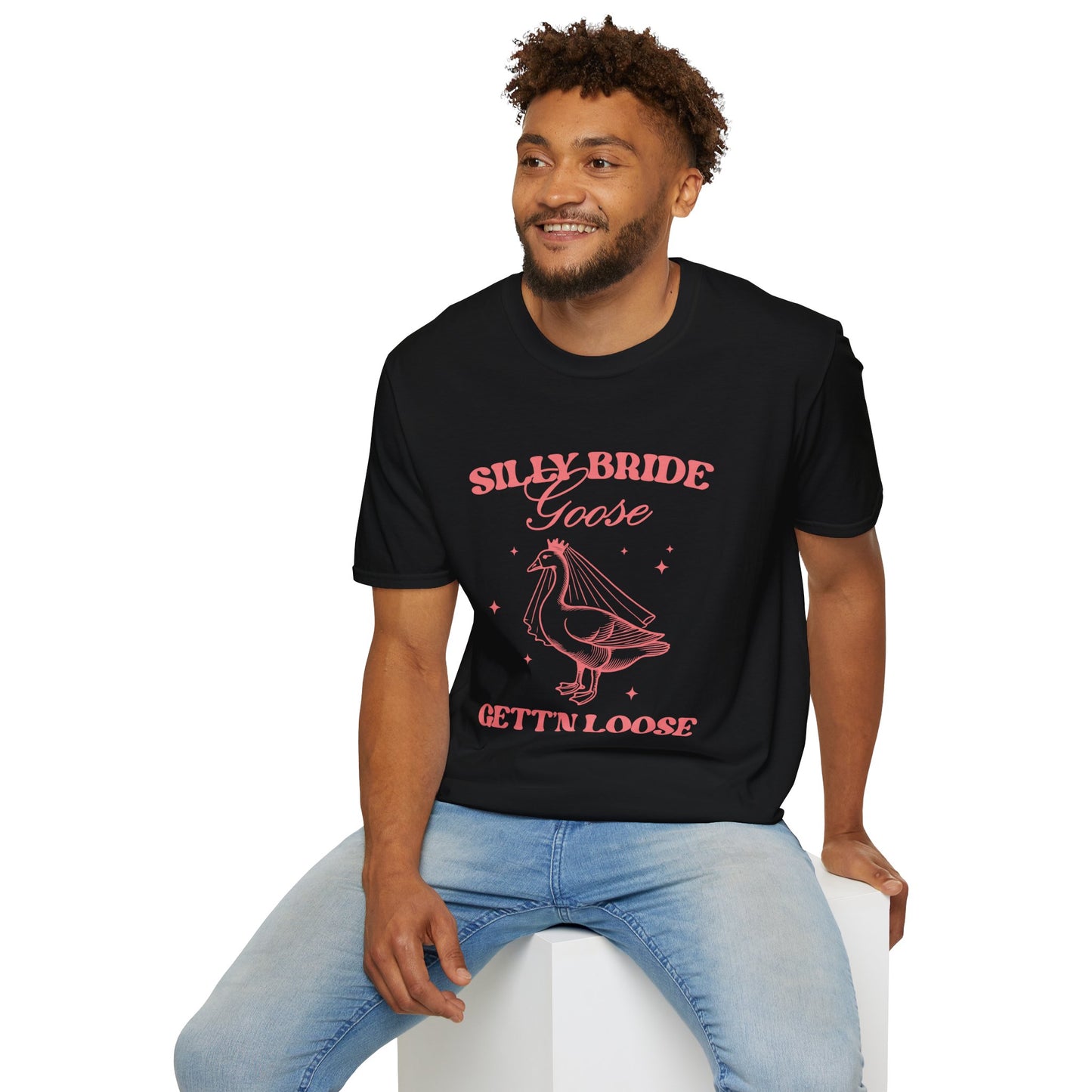 Silly Bride Goose Gettin Loose Shirt – Funny Bachelorette Party Tee, Bride Humor Wedding Shirt, Poly-Friendly Unisex Gildan 64000