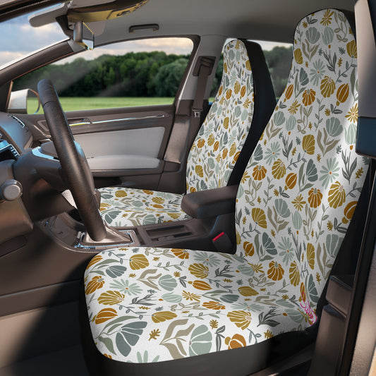 Retro Flower Car Seat Covers | Bohemian Auto Interior | Inclusive Polyamory Lifestyle Decor