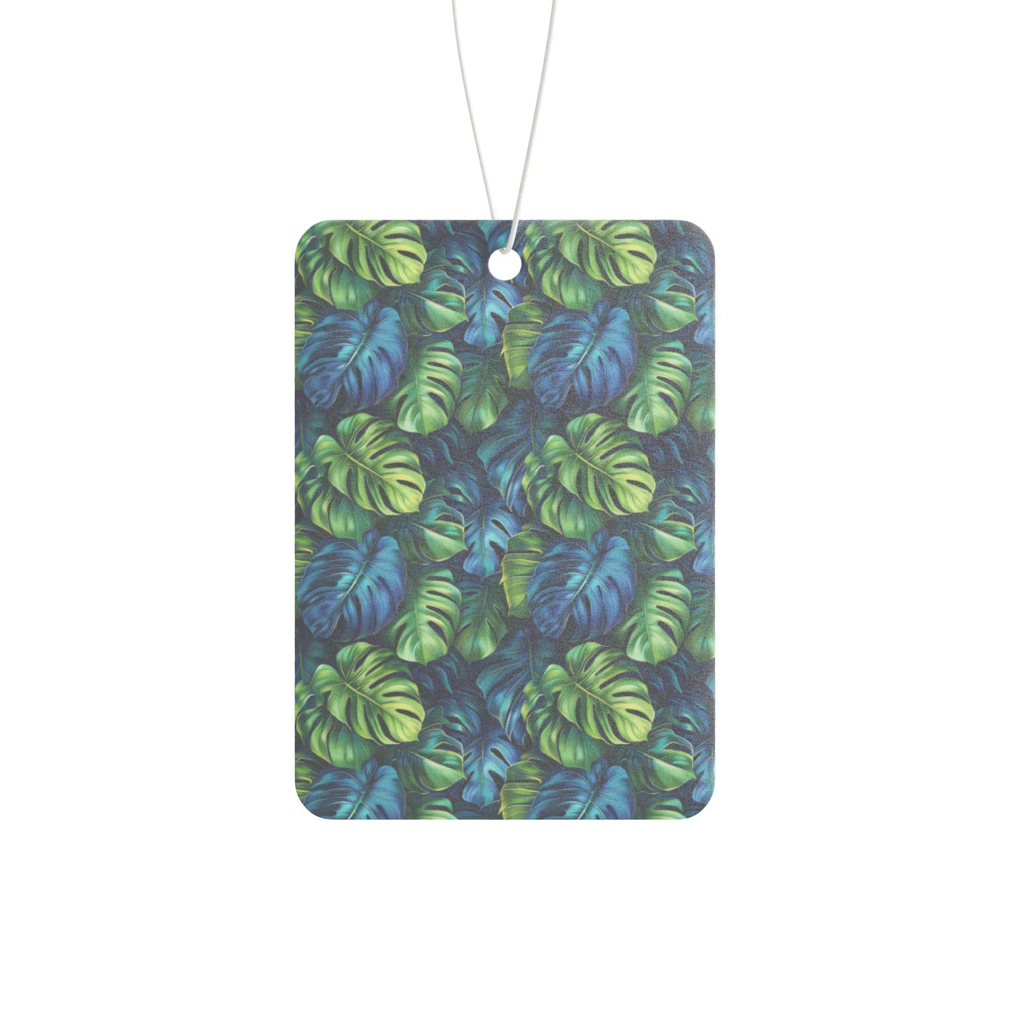 Tropical Leaf Car Air Freshener – Green Jungle Aesthetic Hanging Diffuser | Pine, New Car & Black Ice Scents
