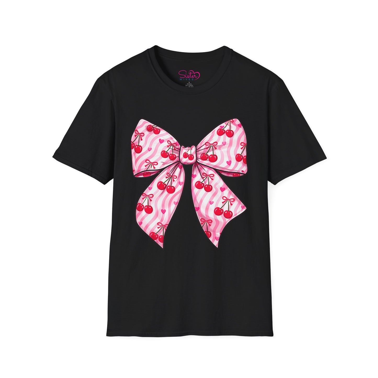 Valentine's Day Red Coquette Bow Shirt – Flirty Valentine Bow T-Shirt, Polyamory ENM Non-Monogamy Symbol Tee, Unisex Gildan 64000