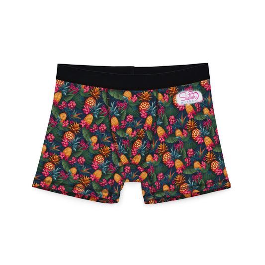 Sisterwives Pineapple Paradise Men's Boxers | Fun Swinger Underwear, Summer Loungewear, Tropical Gift, Comfortable Boxers, Vibrant Print