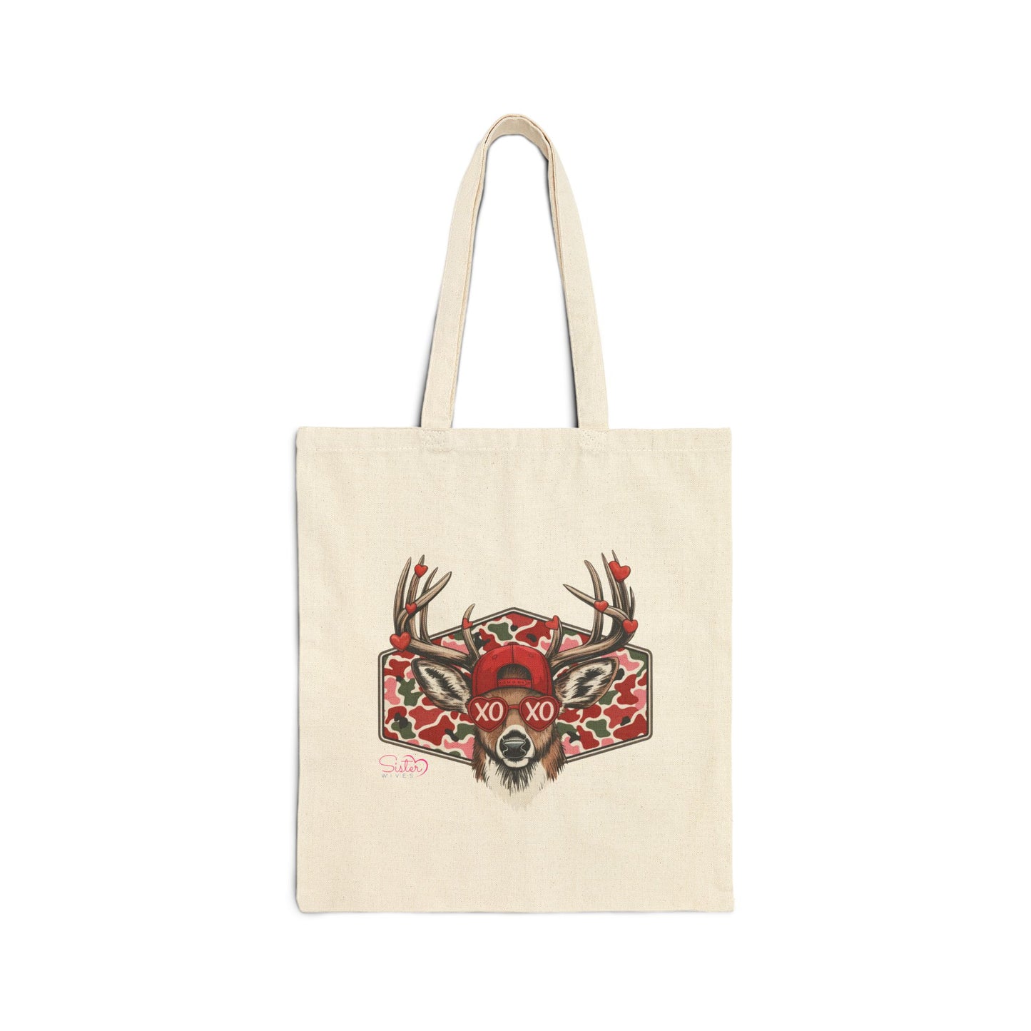 XO Deer Skull Canvas Tote Bag – Dark Romantic Woodland Tote | Gothic Valentine Aesthetic | Chosen Family, Poly & ENM Friendly Gift