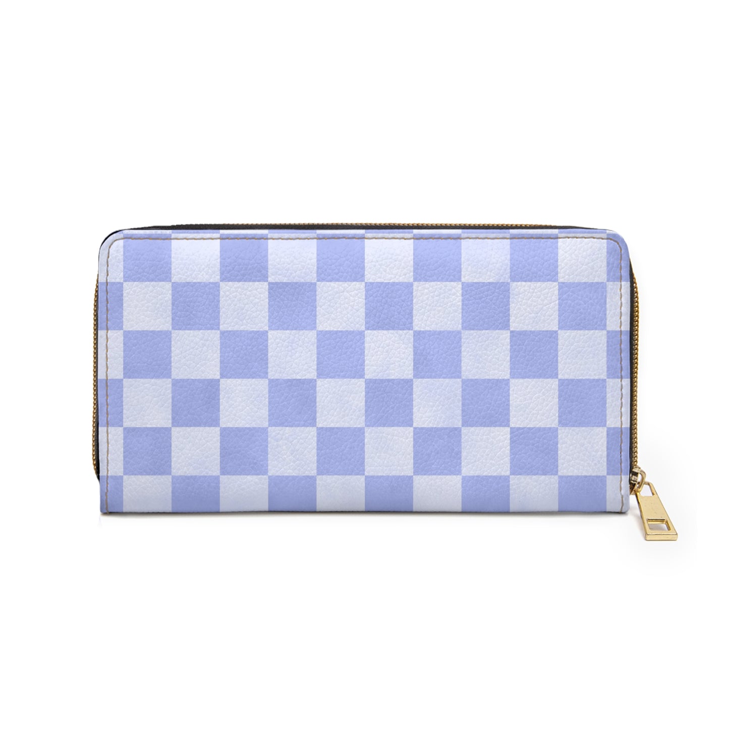 Checkered Blue Zipper Wallet | Polyamory Friendly Accessory | ENM Lifestyle Wallet | Inclusive Chosen Family Gift | Colorful Retro Checker Wallet