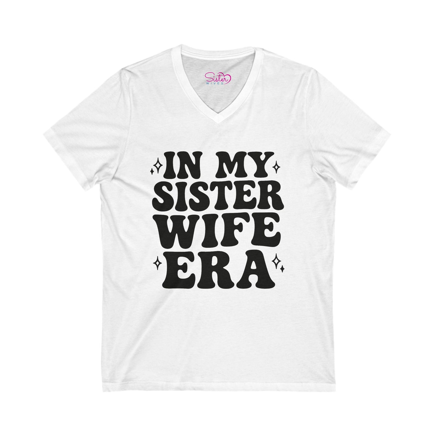 Black In My Sister Wife Era V-Neck Tee, Casual Shirt, Gift for Sister, Fun Fashion T-Shirt, Summer Top, Everyday Wear