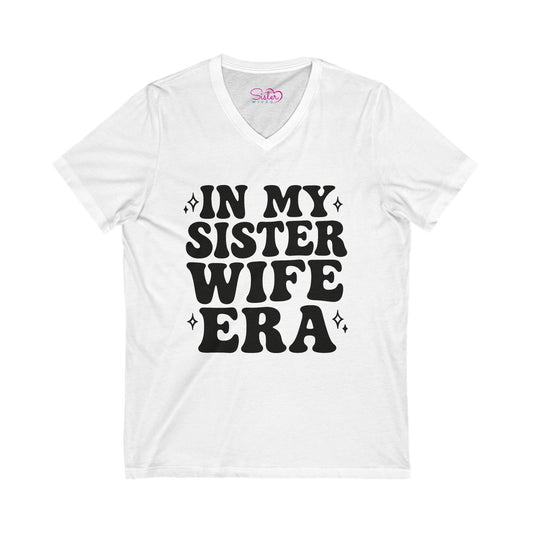 Black In My Sister Wife Era V-Neck Tee, Casual Shirt, Gift for Sister, Fun Fashion T-Shirt, Summer Top, Everyday Wear