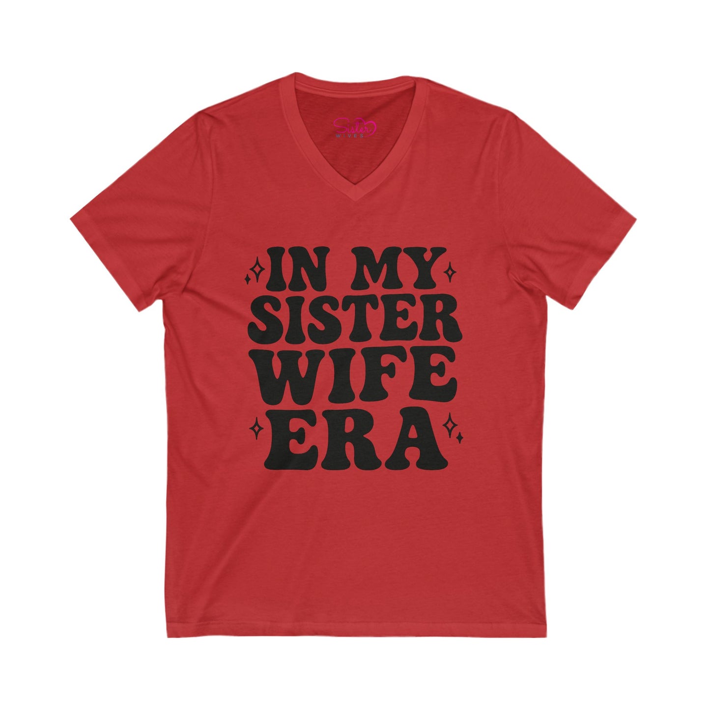 Black In My Sister Wife Era V-Neck Tee, Casual Shirt, Gift for Sister, Fun Fashion T-Shirt, Summer Top, Everyday Wear