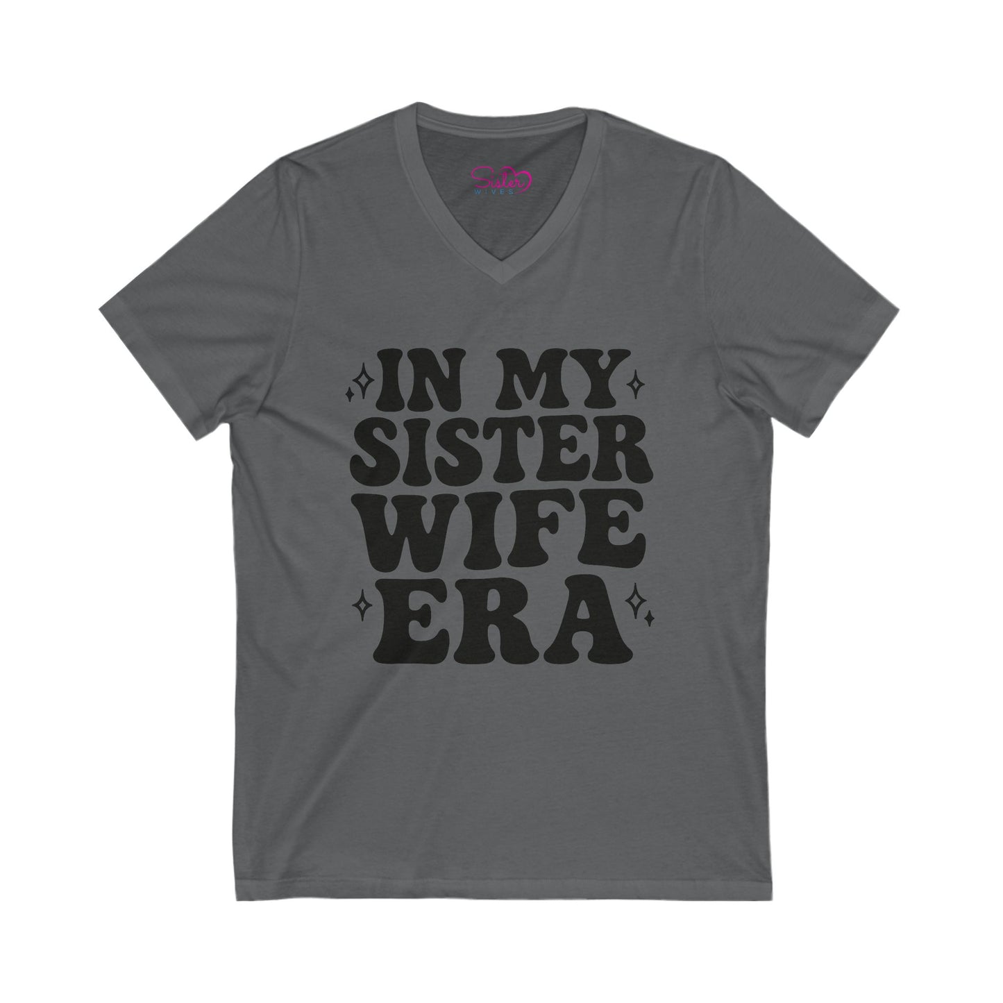 Black In My Sister Wife Era V-Neck Tee, Casual Shirt, Gift for Sister, Fun Fashion T-Shirt, Summer Top, Everyday Wear